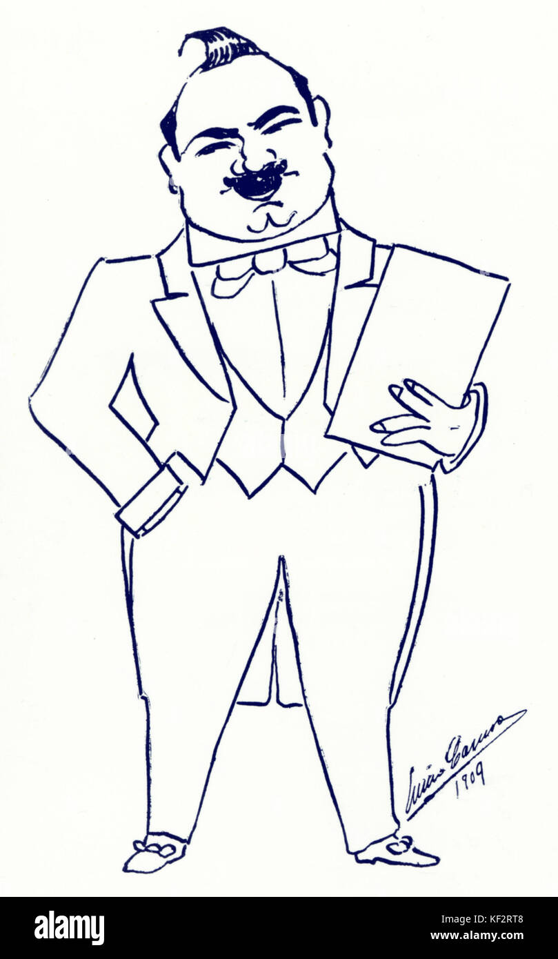 CARUSO, Enrico - Self-portrait, 1909 ( di recitare in abito da sera ) tenore italiano ( 1873 - 1921 ) Foto Stock