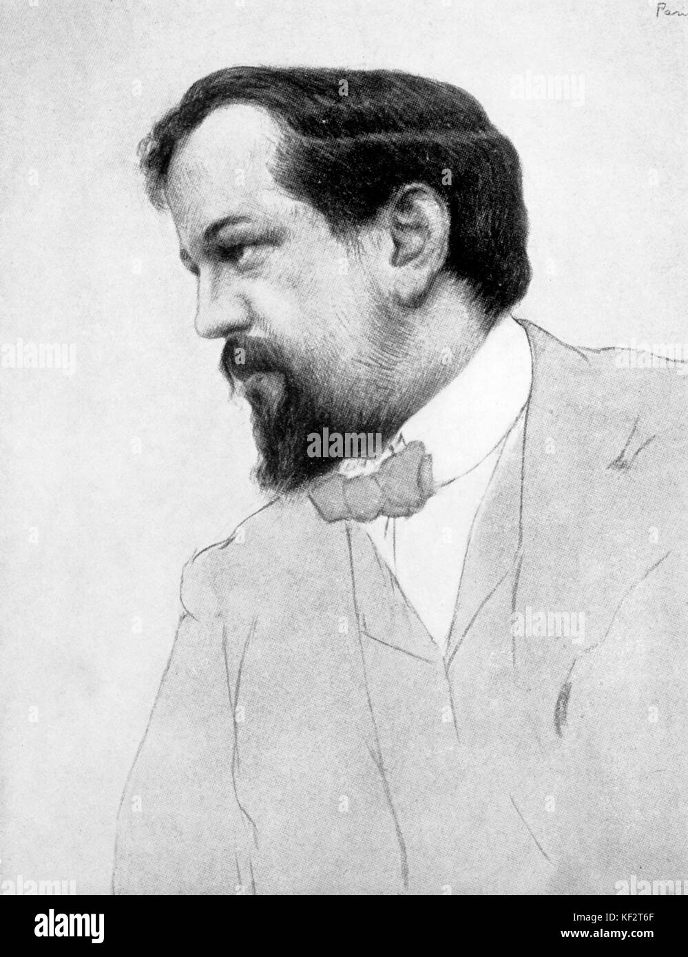 Claude Debussy - ritratto. Il compositore francese, 22 agosto 1862 - 25 Marzo 1918. Foto Stock