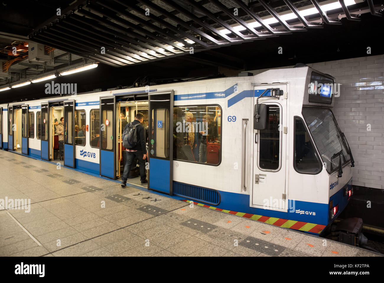 La metropolitana di Amsterdam, Paesi Bassi Foto Stock