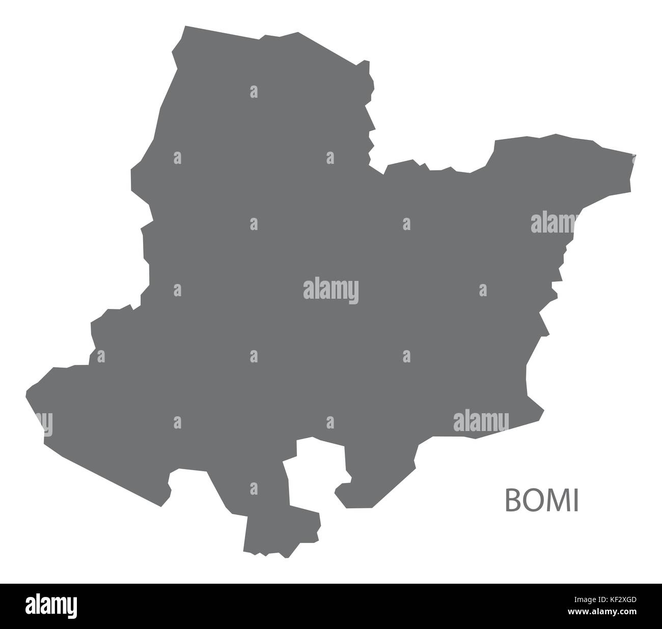 La contea di bomi mappa della Liberia grigio illustrazione forma silhouette Illustrazione Vettoriale