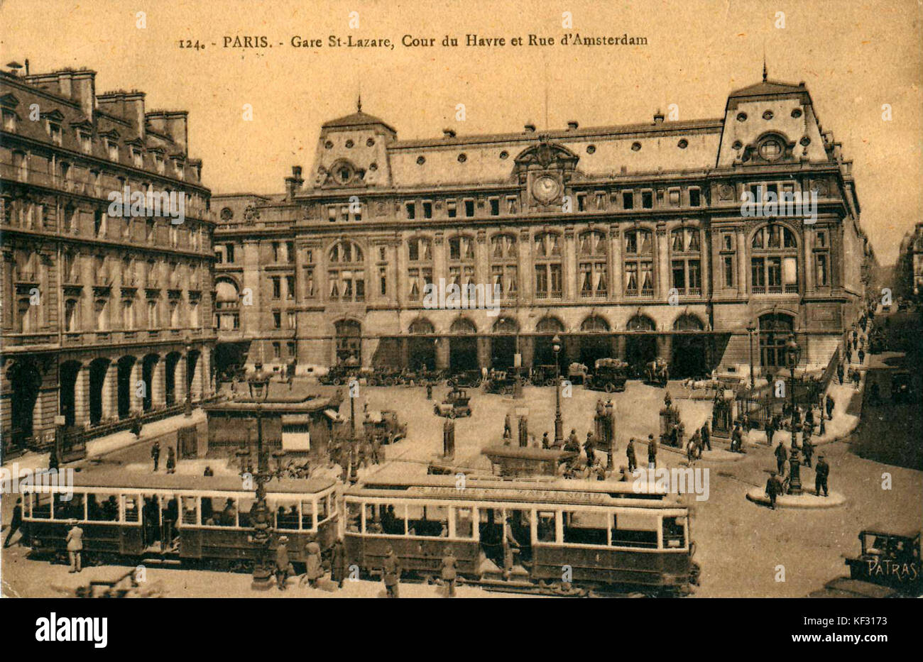 Patrasso 124 Paris Gare St Lazare, Cour du Havre et Rue d'Amsterdam Foto Stock