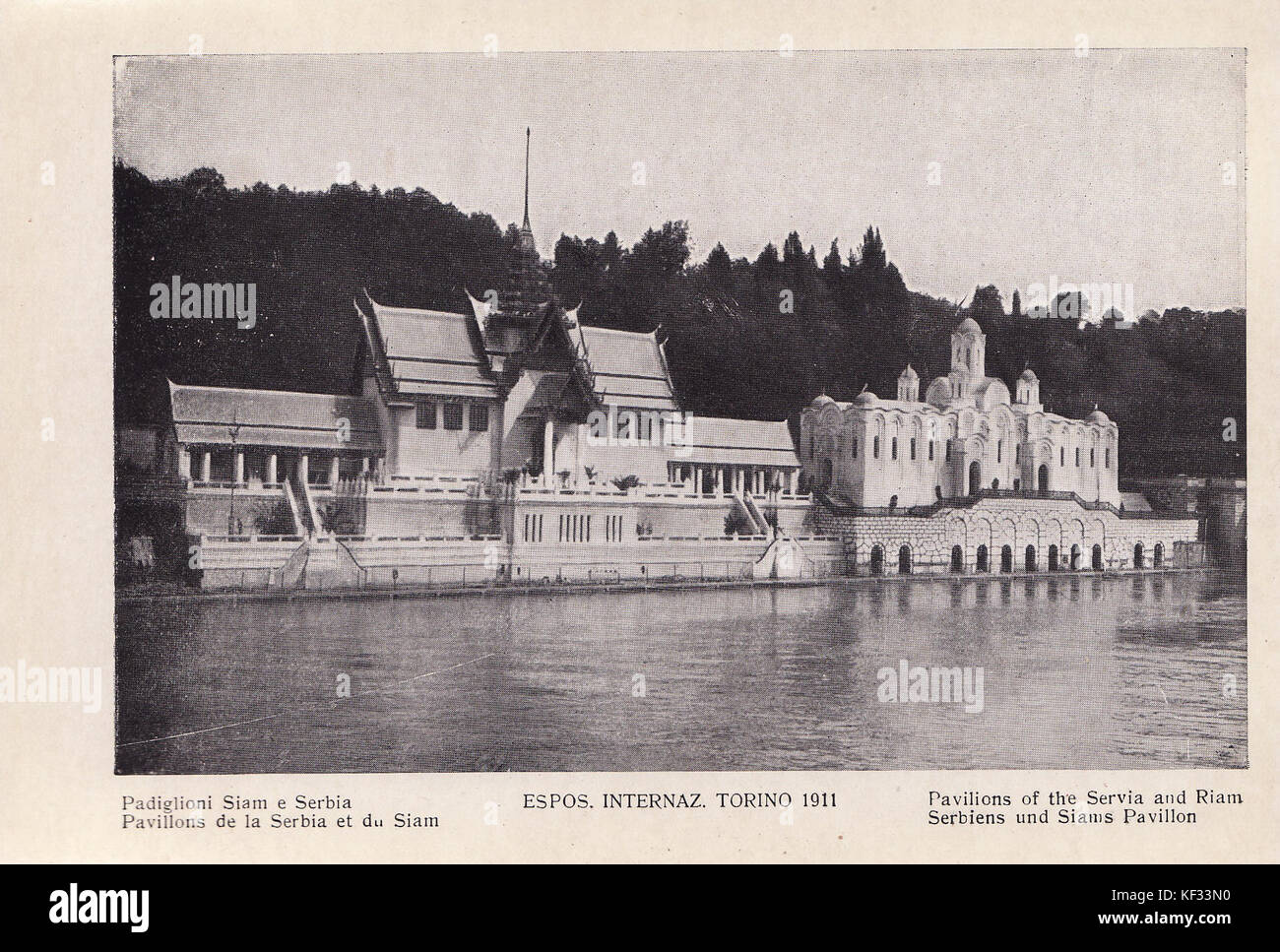 Torino 1911 Pavillon von Serbien und Siam Foto Stock
