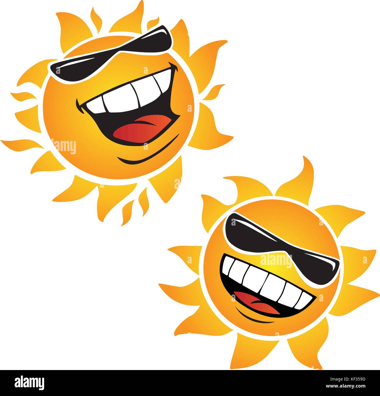 Luminose sorridendo felice sun cartoon illustrazioni vettoriali Illustrazione Vettoriale
