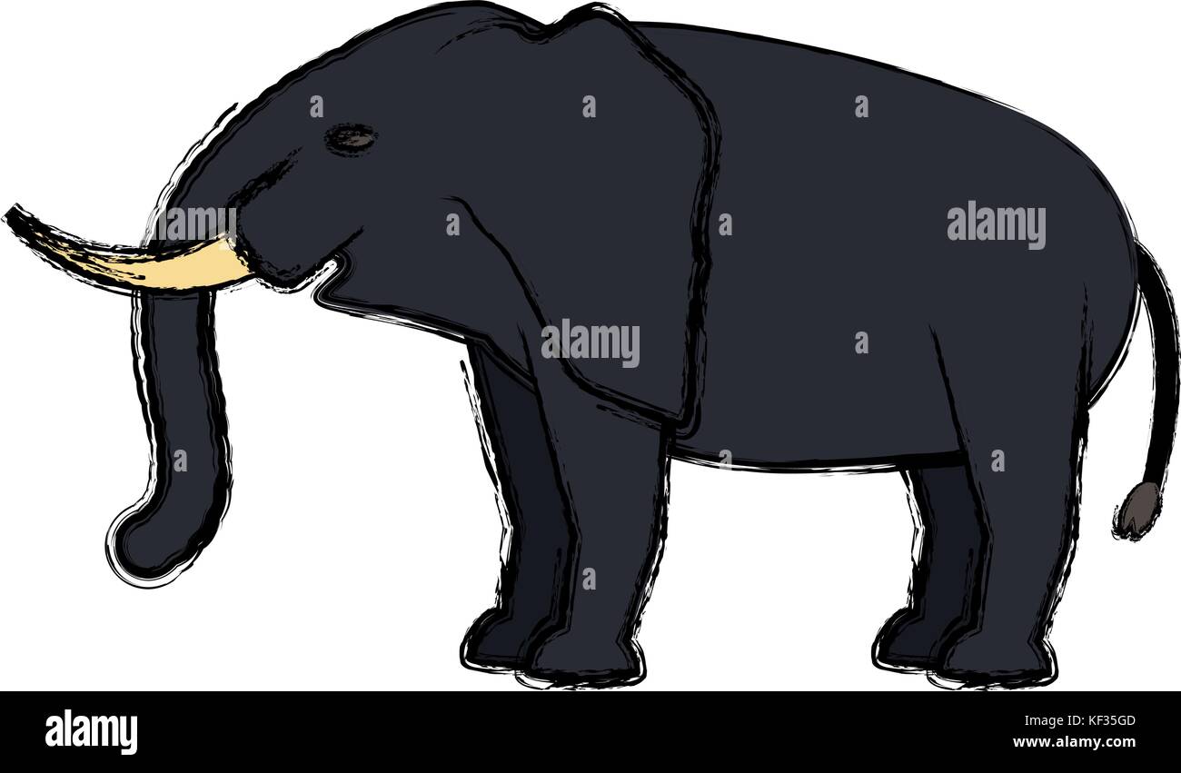 Elefante colorato su sfondo bianco illustrazione vettoriale Immagine e Vettoriale - Alamy