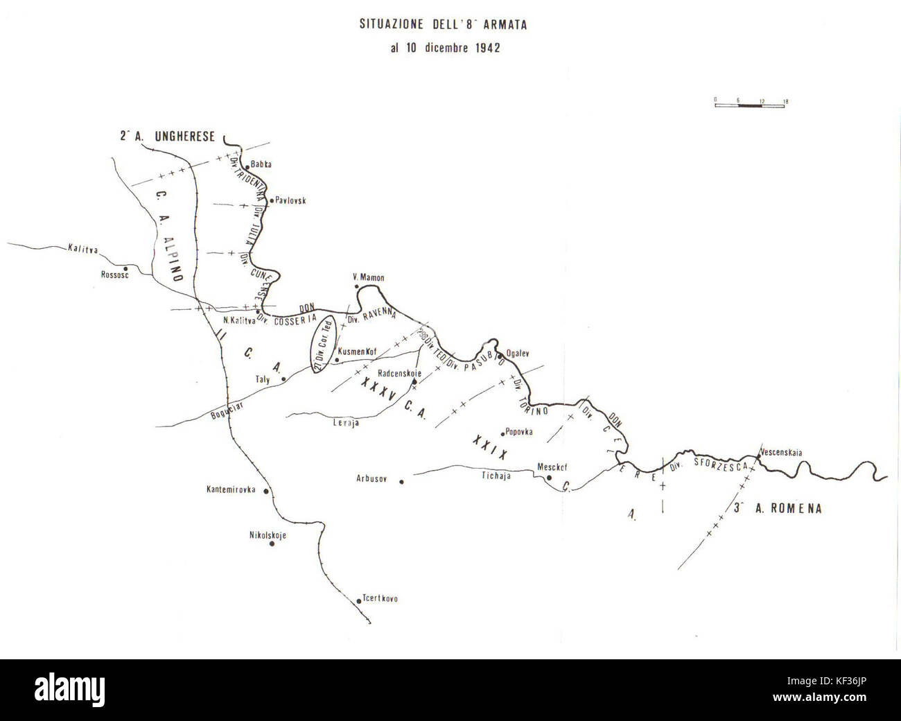 Schieramento 8 Armata sul Don Foto Stock
