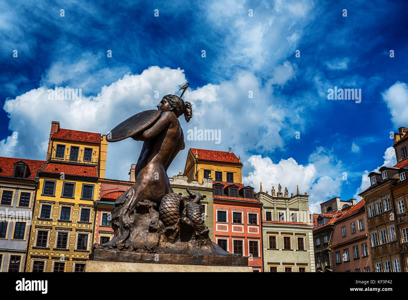 La statua della sirenetta di Varsavia, polacco syrenka warzawska, un simbolo di Varsavia Foto Stock