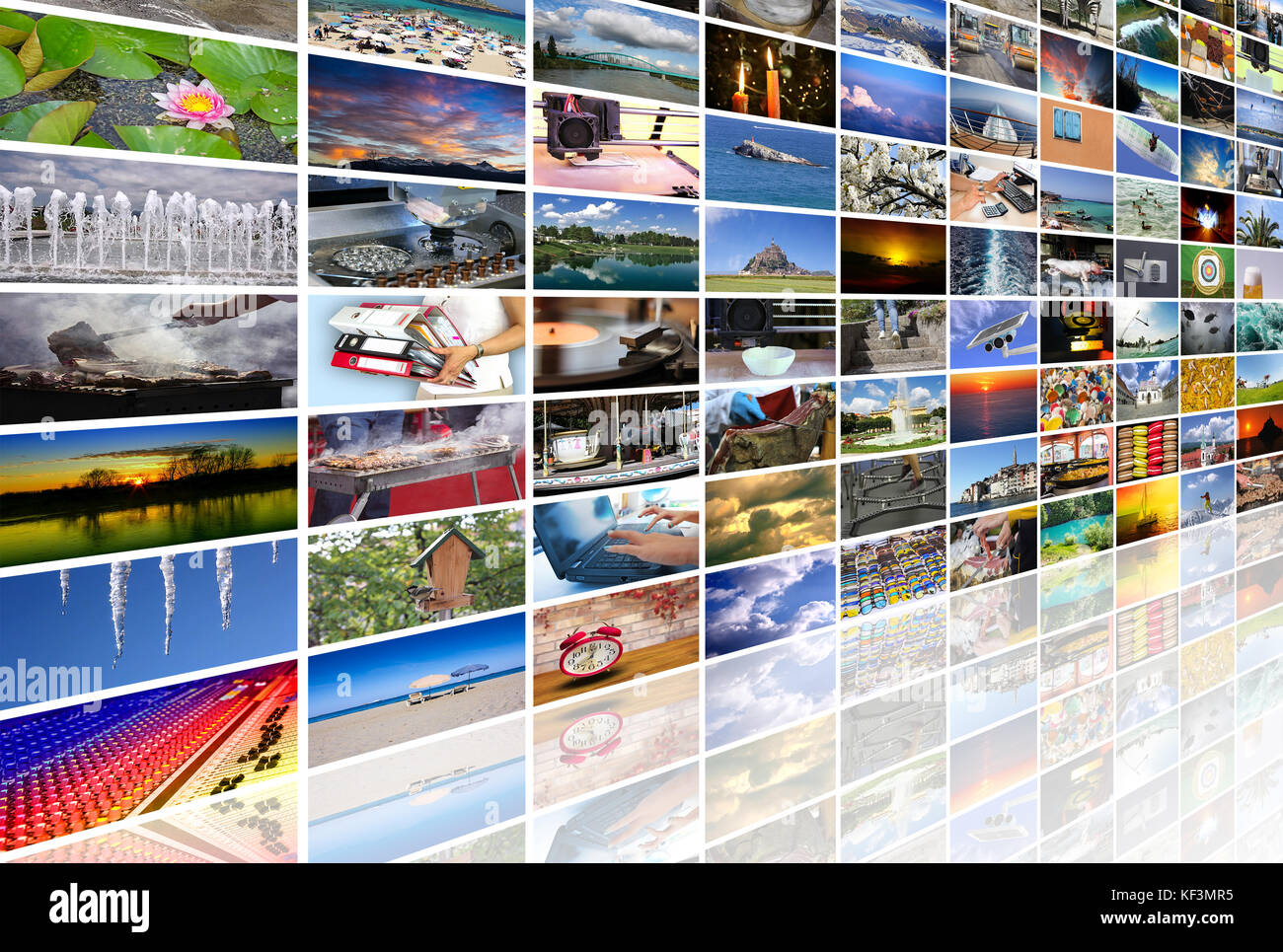 Big multimedia video e parete dell'immagine dello schermo del televisore Foto Stock