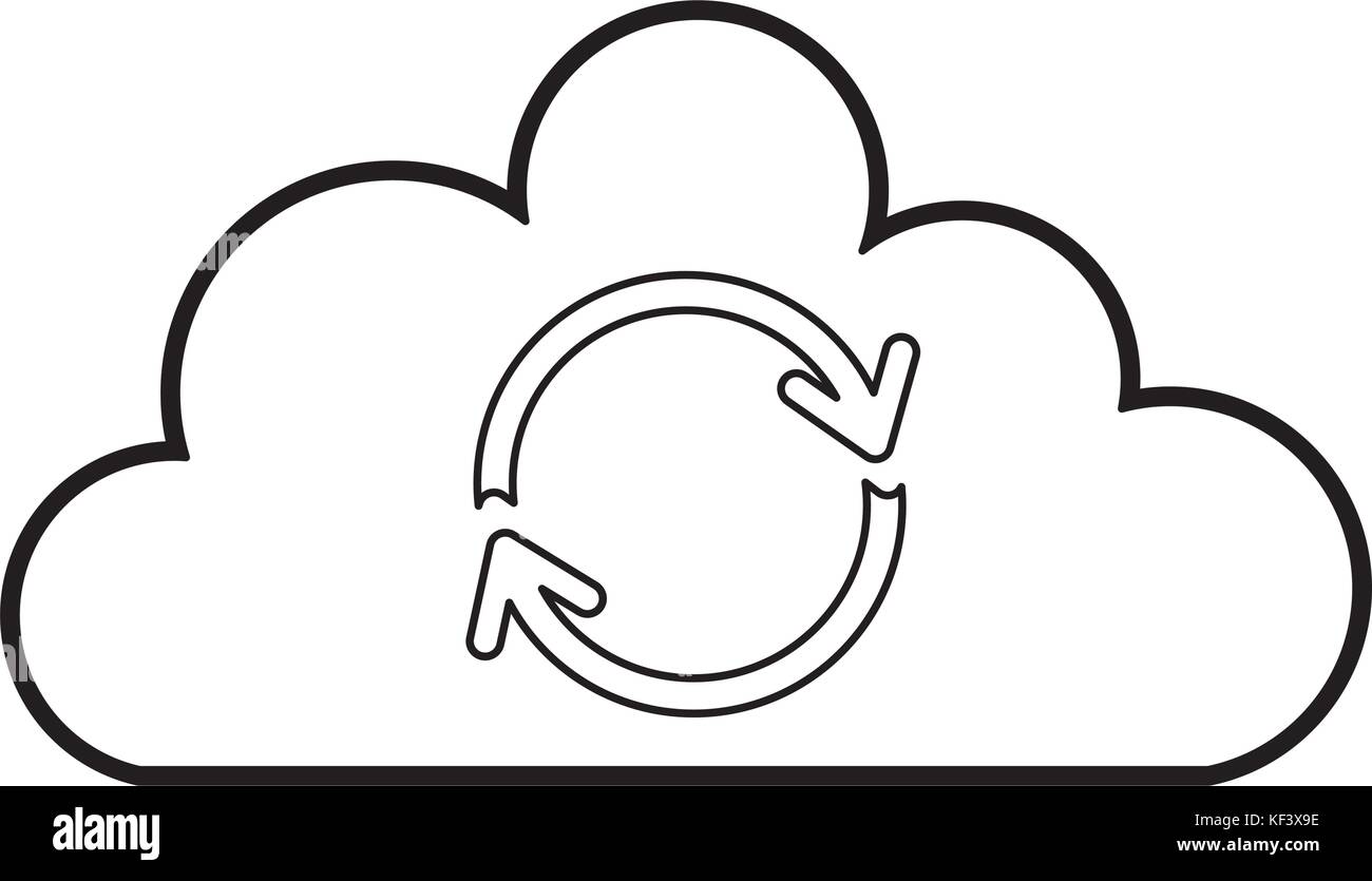 Il cloud sync aggiorna il backup dei dati di elaborazione icona Illustrazione Vettoriale