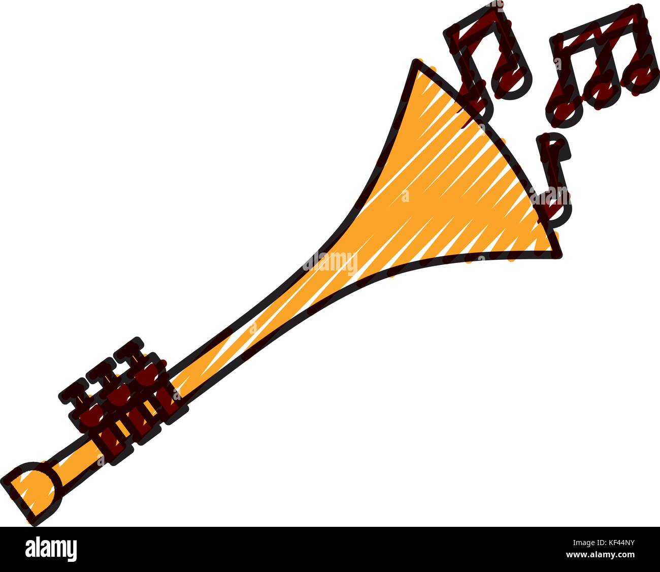 Note di tromba vento strumento musicale avvisatore acustico Immagine e  Vettoriale - Alamy