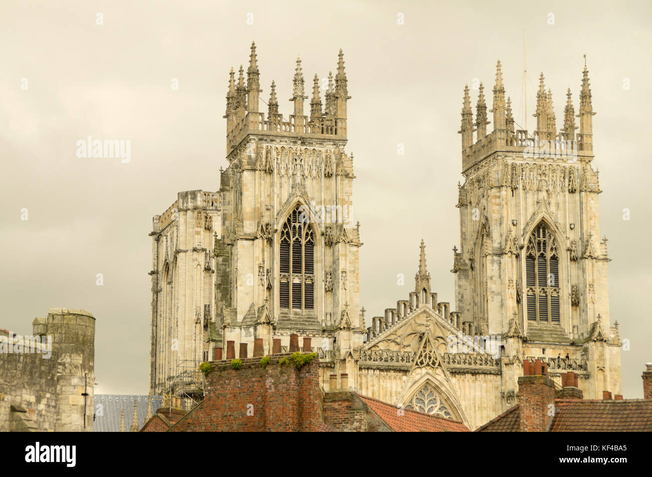 York Minster torri ovest Foto Stock