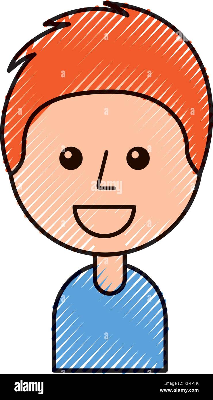 Ritratto di felice ragazzo sorridente cartoon Illustrazione Vettoriale