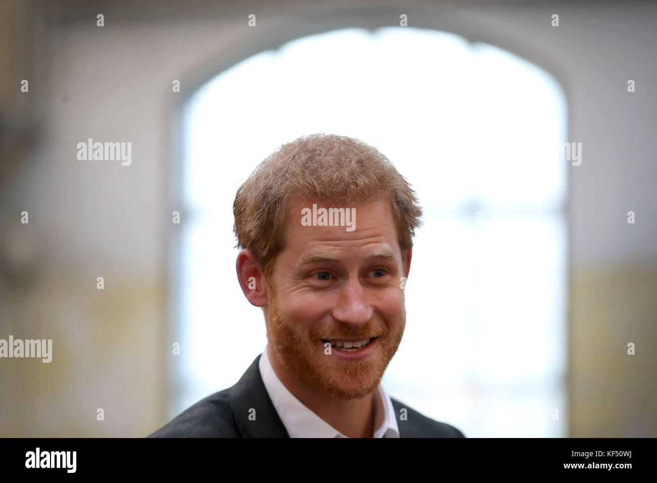 Il principe Harry durante una visita ALLA PARTITA a Copenhagen, Danimarca, che utilizza lo sport per creare cambiamenti sociali duraturi e ispira le persone a diventare modelli di ruolo della comunità locale. Foto Stock