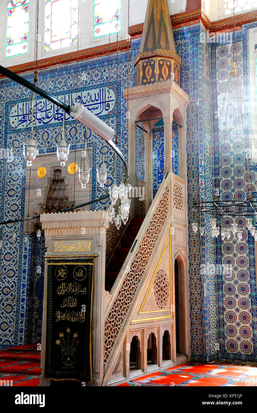 Turchia, Istanbul (comune di Fatih) quartiere Eminonu, moschea Rustem Pasa Foto Stock