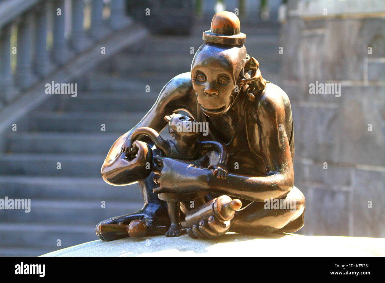 Stati Uniti d'America, new york manhattan, Battery Park. La parola reale dell'artista tom otterness Foto Stock