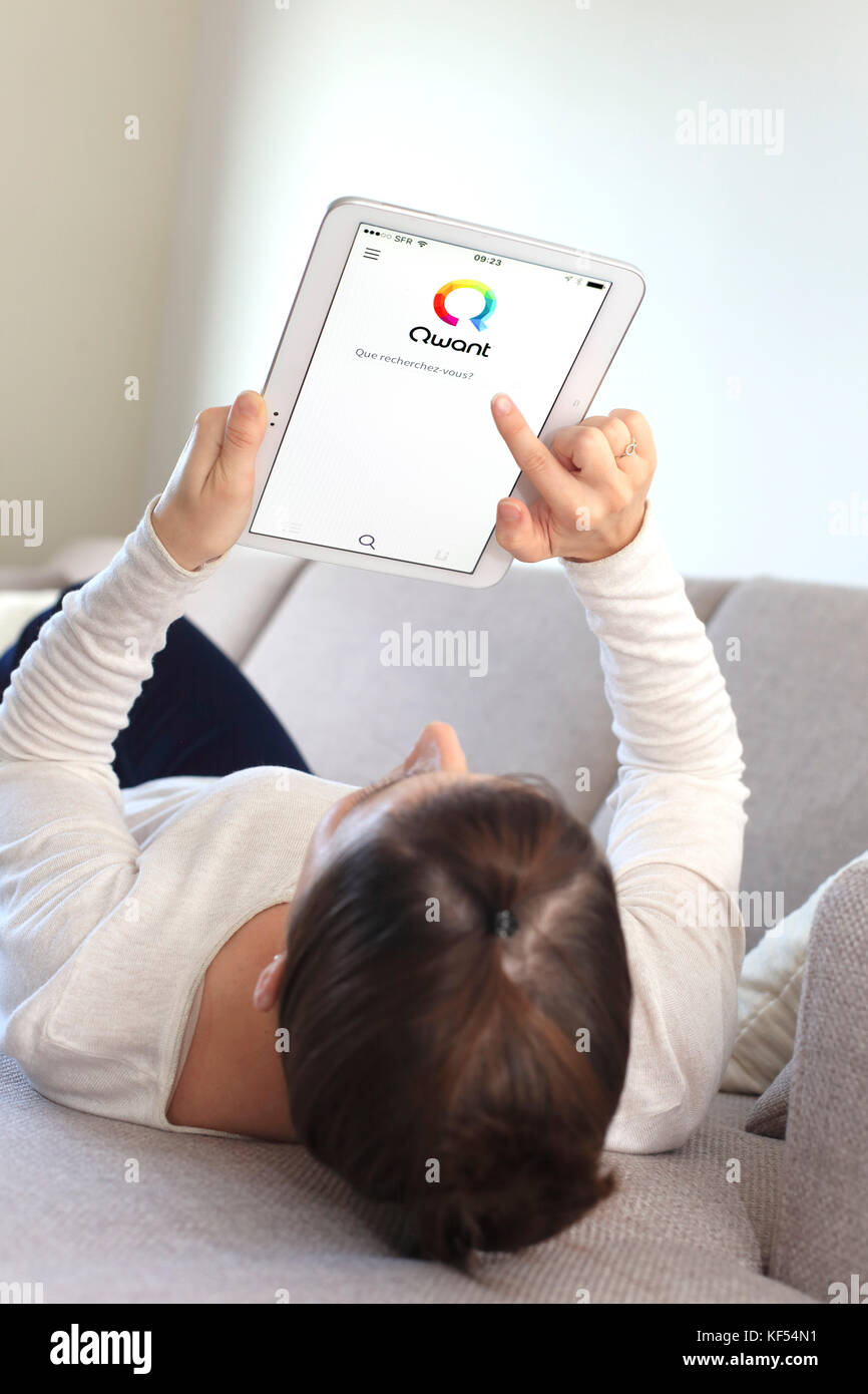 Qwant. francese del motore di ricerca Foto Stock