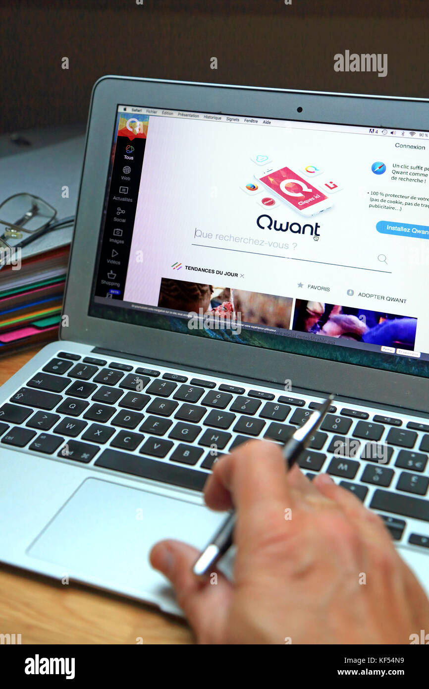 Qwant. francese del motore di ricerca Foto Stock