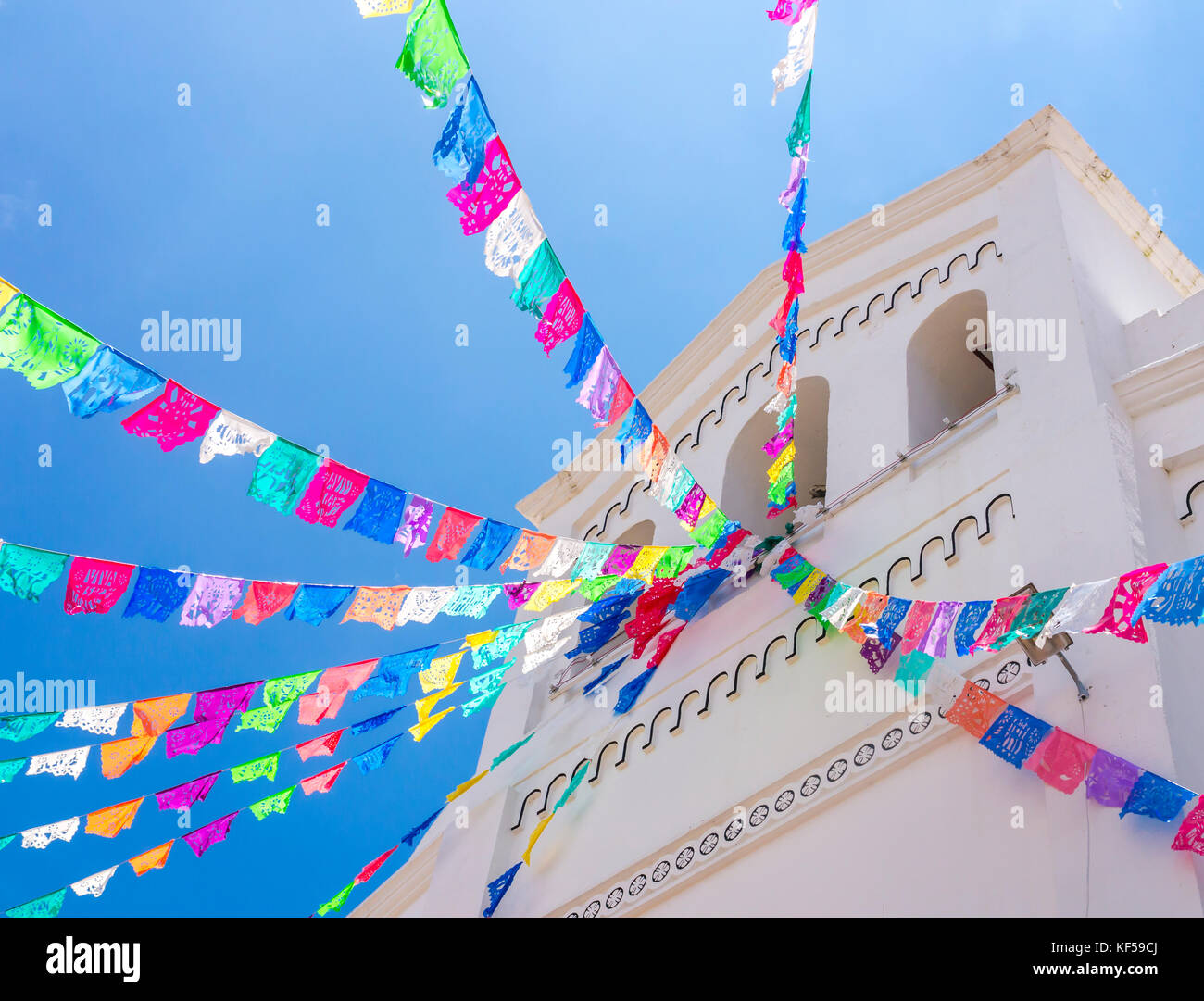Dettaglio della chiesa di san lorenzo, zinacantan, Chiapas, Messico Foto Stock