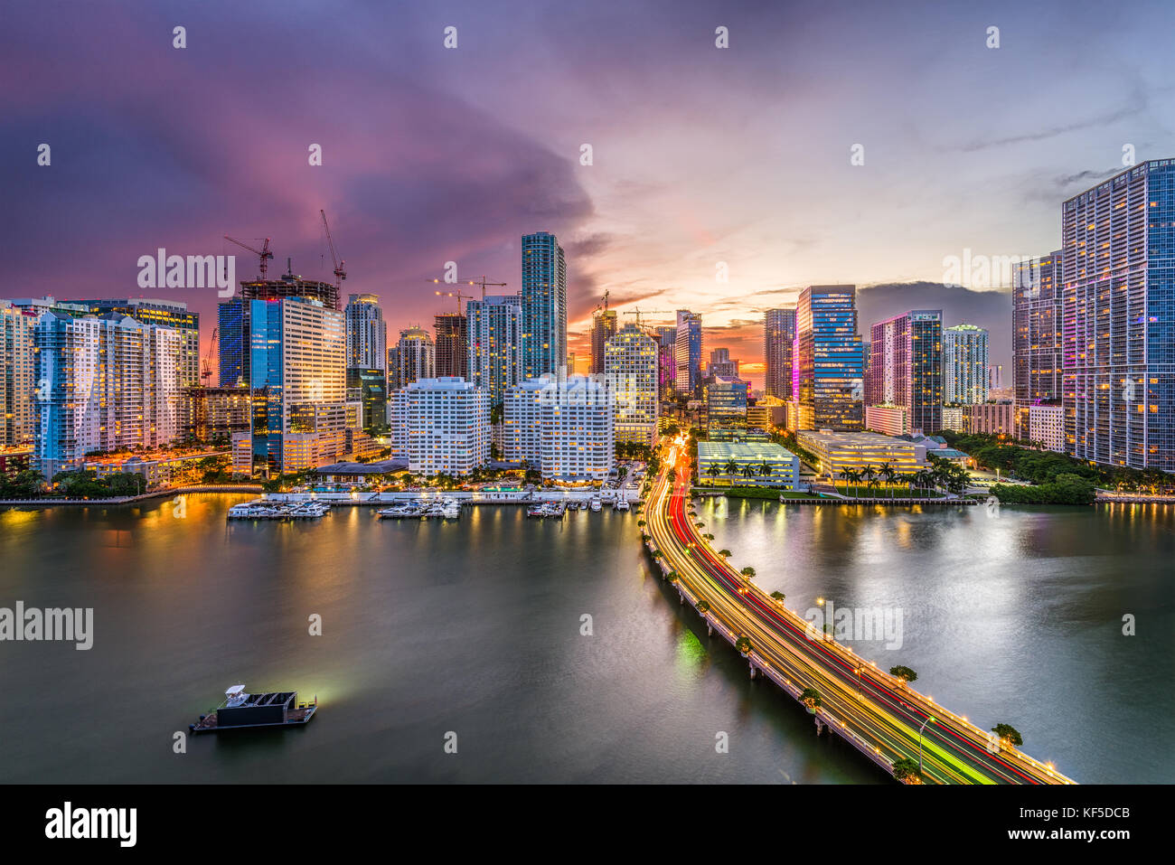 Miami, Florida, Stati Uniti d'America downtown skyline della citta'. Foto Stock