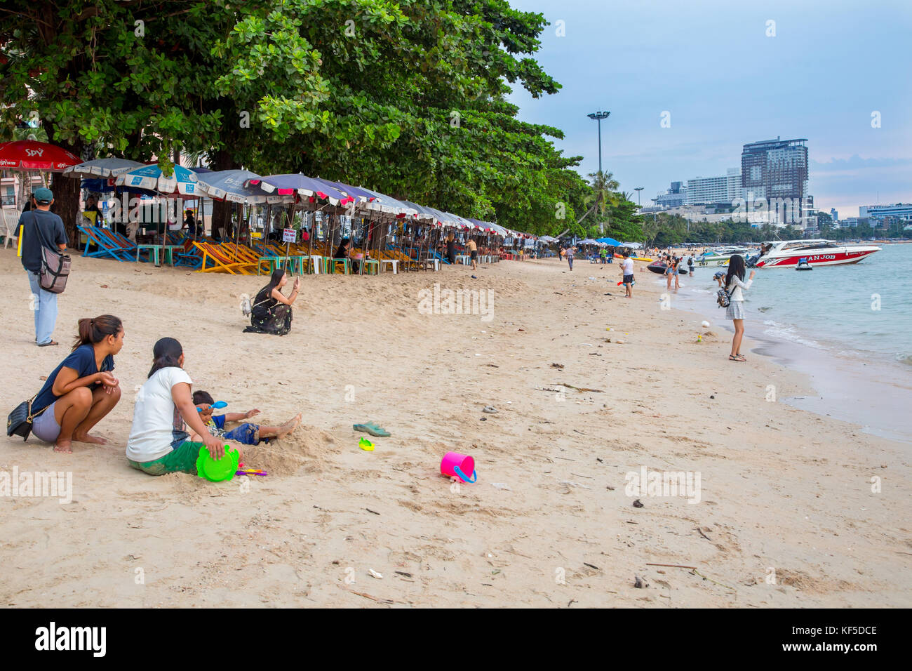 Spiaggia di Pattaya, Pattaya, Thailandia Foto Stock