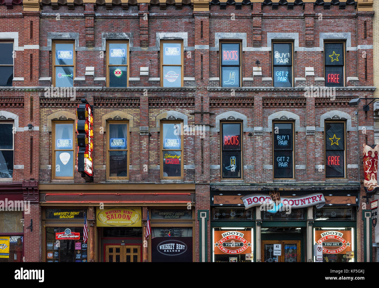 Country Music Bar su Broadway, Nashville, Tennessee, Stati Uniti d'America. Foto Stock
