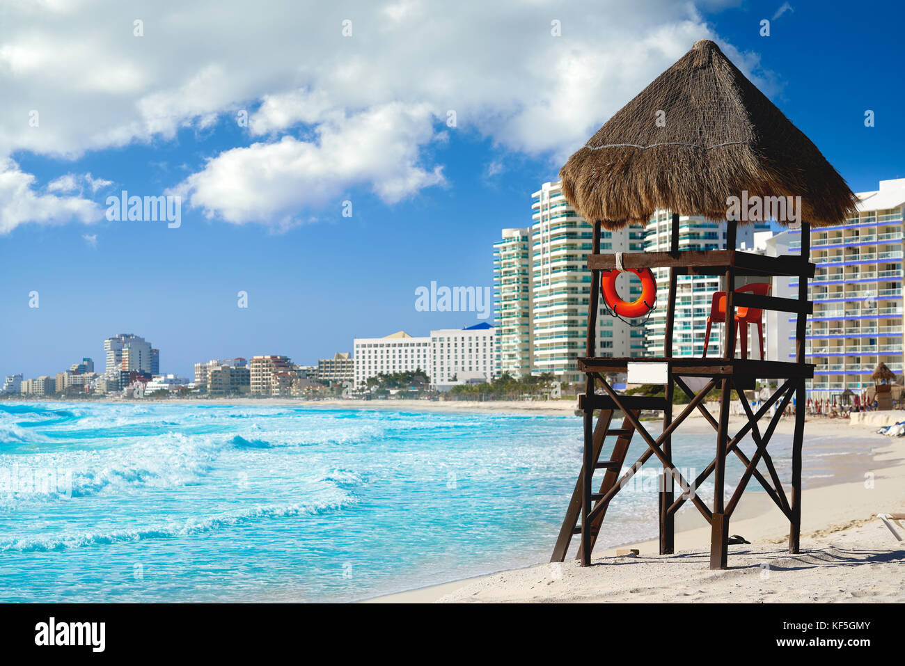 Forum di cancun spiaggia playa gaviota azul in Messico in hotel Zona Foto Stock