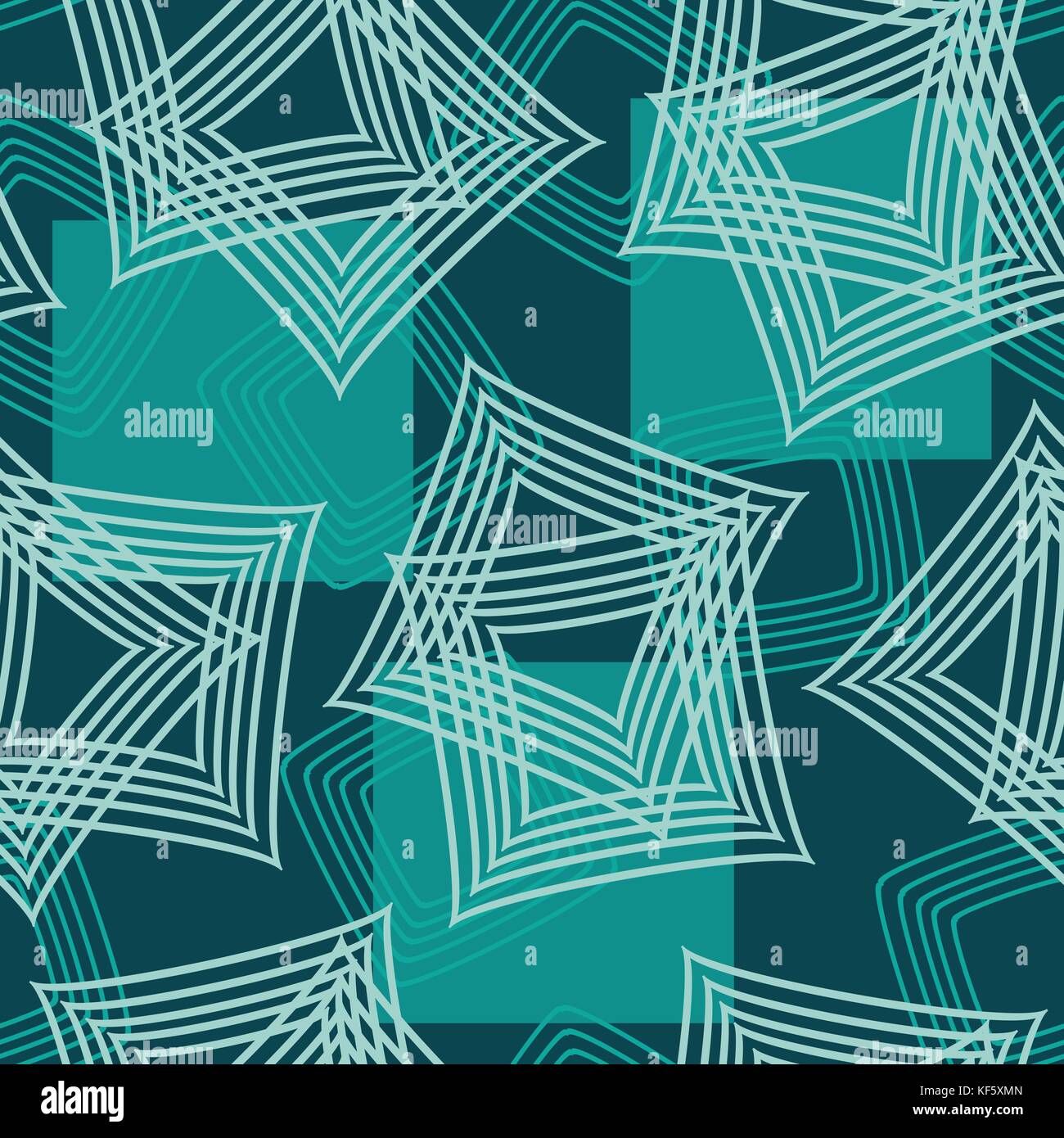 Variazioni su un quadrato abstract, geometrica perfetta vettore schema di ripetizione swatch adatto per molti usi come home decor, articoli di cartoleria e abbigliamento. Illustrazione Vettoriale