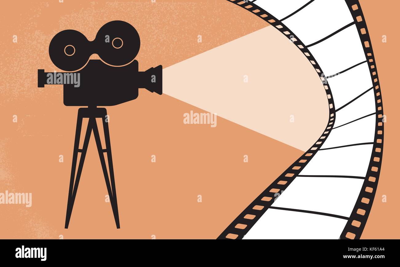 Telecamera cinematografica e movie illustrazione vettoriale Illustrazione Vettoriale