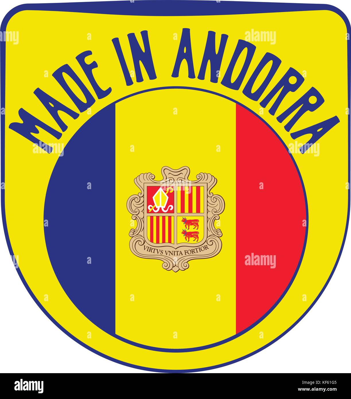 Realizzato in segno di Andorra Illustrazione Vettoriale