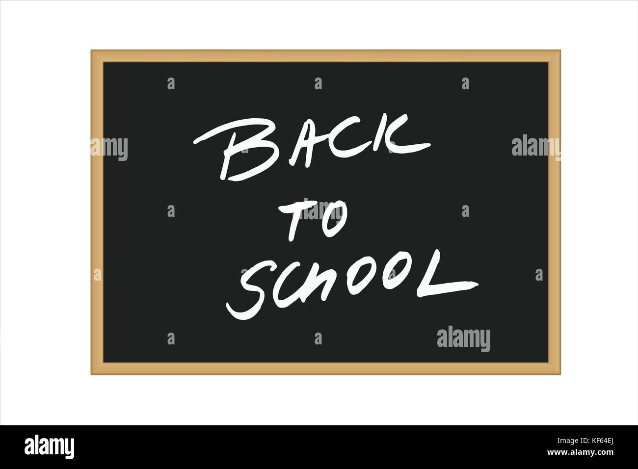 Illustrazione Vettoriale della scuola nera scheda con il testo scritto a mano il ritorno a scuola isolati su sfondo bianco Illustrazione Vettoriale