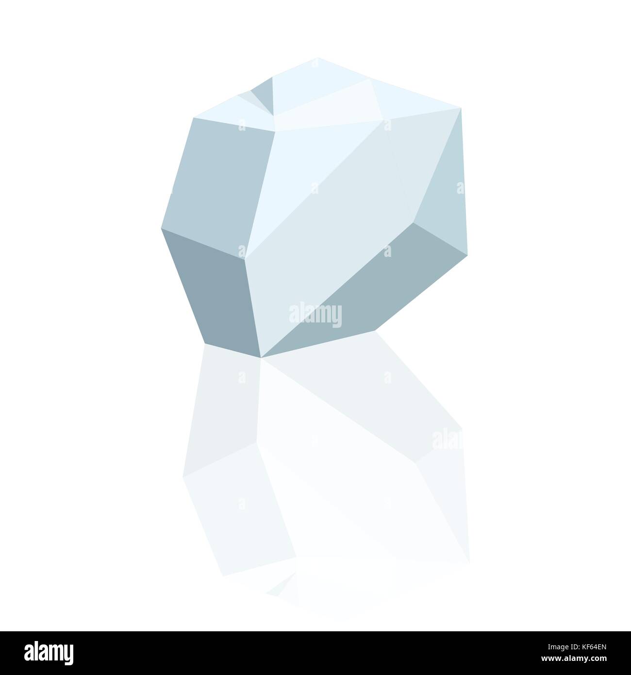 Illustrazione vettoriale di una pietra smeraldo con riflessione su a. mat Illustrazione Vettoriale