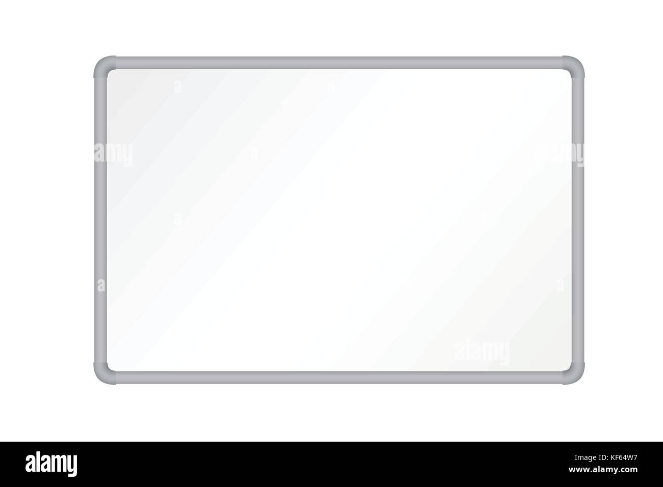 Vettore vuoto realistico whiteboard illustrazione isolati su sfondo bianco Illustrazione Vettoriale