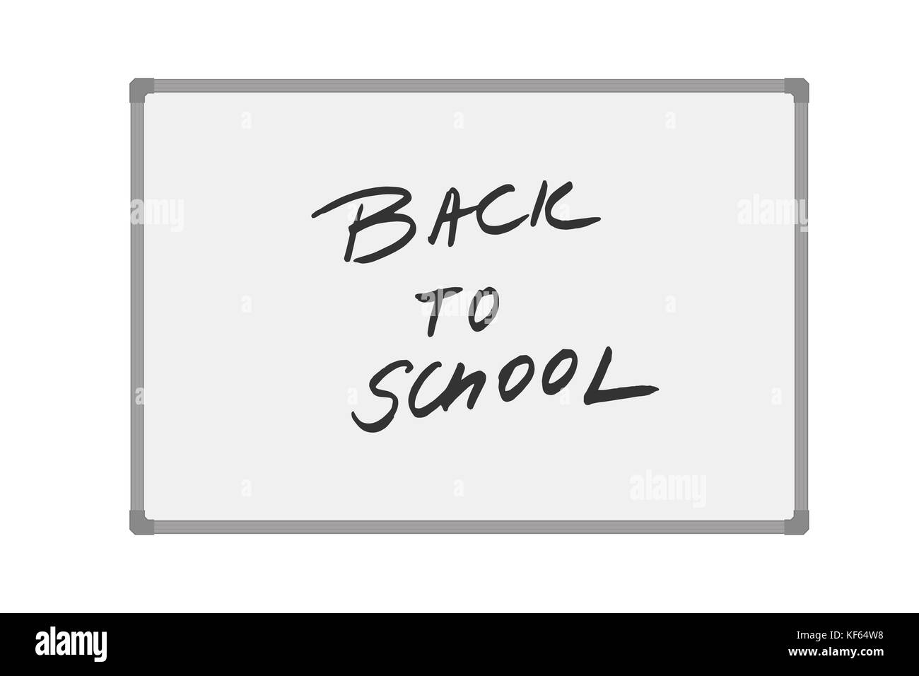 Illustrazione vettoriale di lavagna con il testo scritto a mano il ritorno a scuola isolati su sfondo bianco Illustrazione Vettoriale