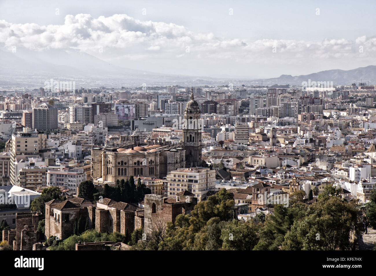 Vista panoramica di Malaga, Spagna Foto Stock