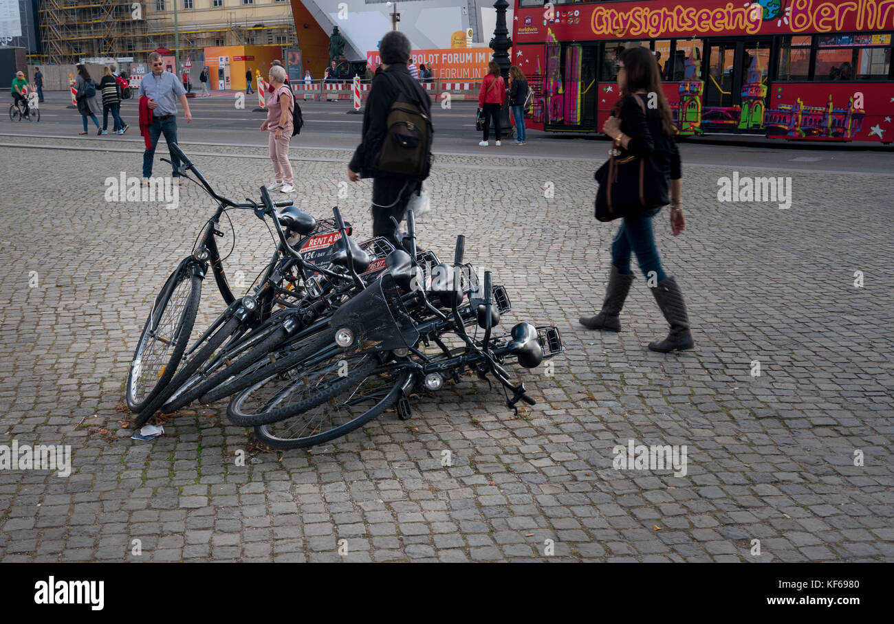 Rent a Bike Bike a Berlino, Germania Foto Stock