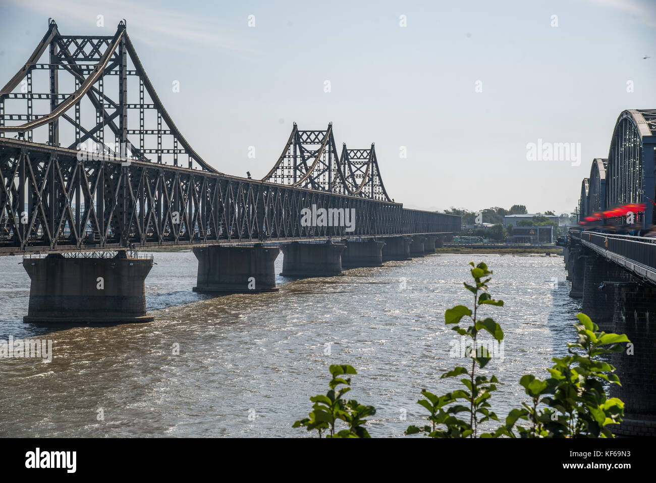 Sino-Corea friendship bridge di dandong,provincia di Liaoning,Cina Foto Stock