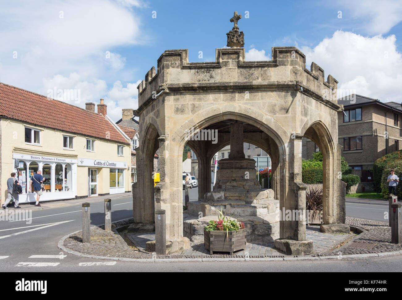 La croce di mercato, Cheddar, Somerset, Inghilterra, Regno Unito Foto Stock
