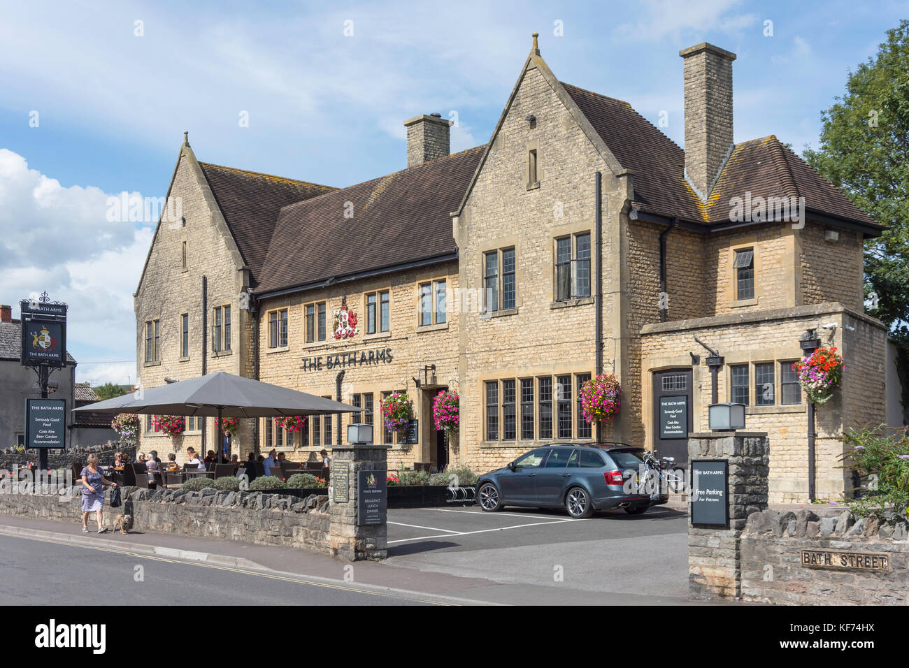 Il bagno bracci, Bath Road, Cheddar, Somerset, Inghilterra, Regno Unito Foto Stock