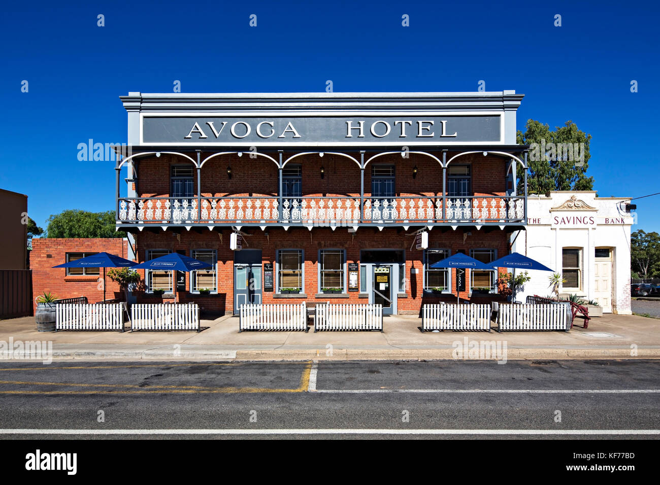 L'oro è stato scoperto in Avoca nel 1852 e bere come l'Avoca Hotel ha fatto un ruggito scambi sulla goldfields. Foto Stock