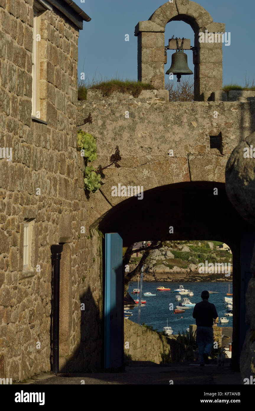 La guarnigione torre campanaria. Hugh town. st Mary's, isole Scilly, Cornwall, Regno Unito Foto Stock