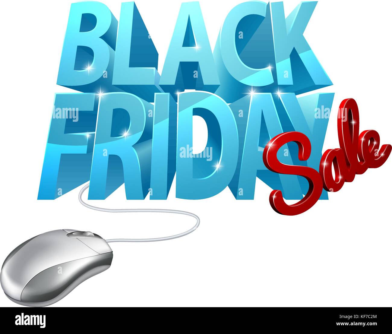Cartello computer mouse in vendita Black Friday Illustrazione Vettoriale