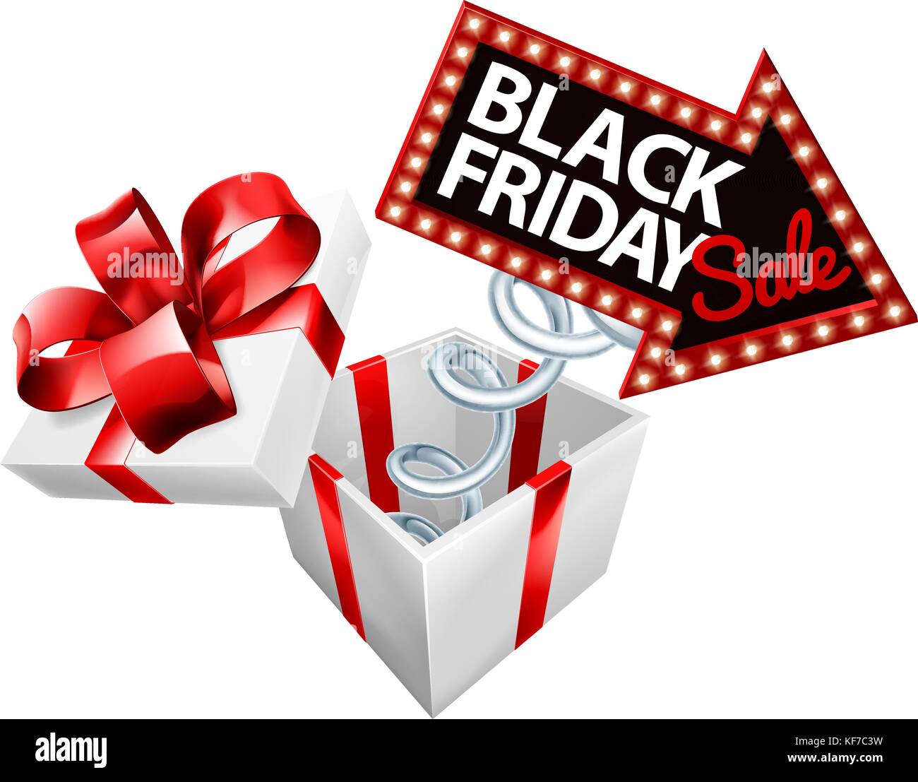 Cartello di vendita Box Spring Black Friday Illustrazione Vettoriale