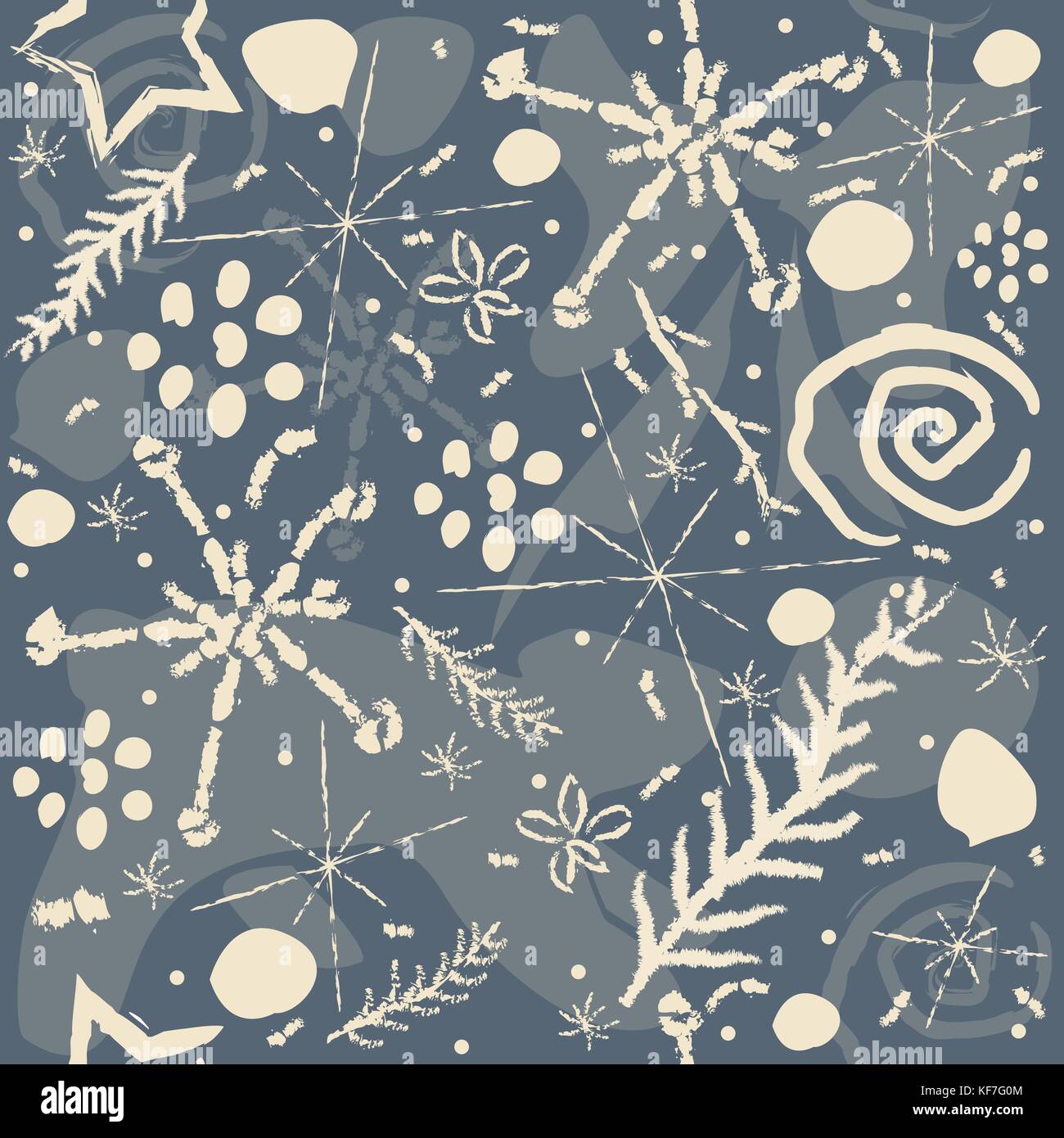 Carino disegnato a mano modello d'inverno. seamless pattern. illustrazione vettoriale Illustrazione Vettoriale