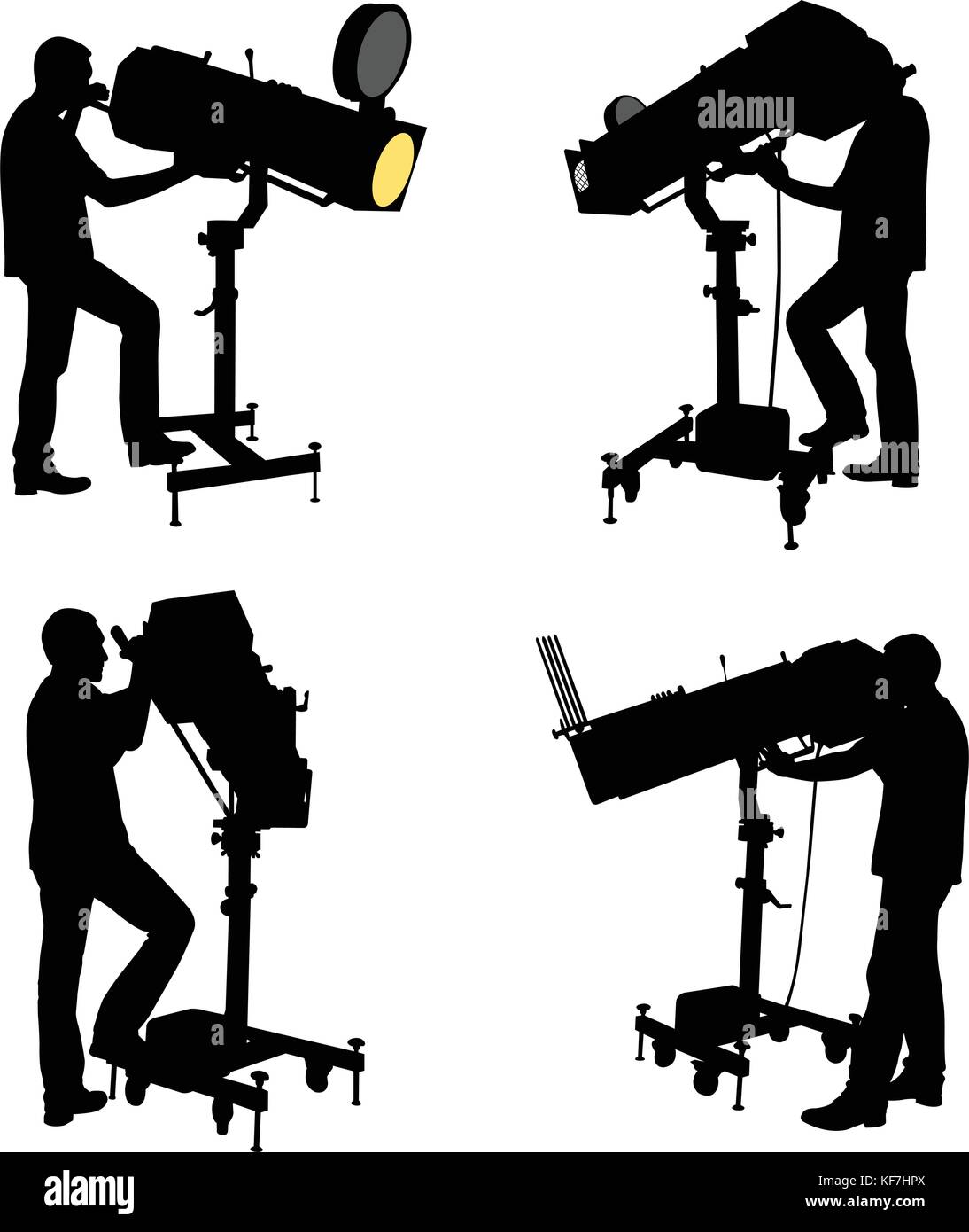 Seguire posto operatore sagome - vettore Illustrazione Vettoriale