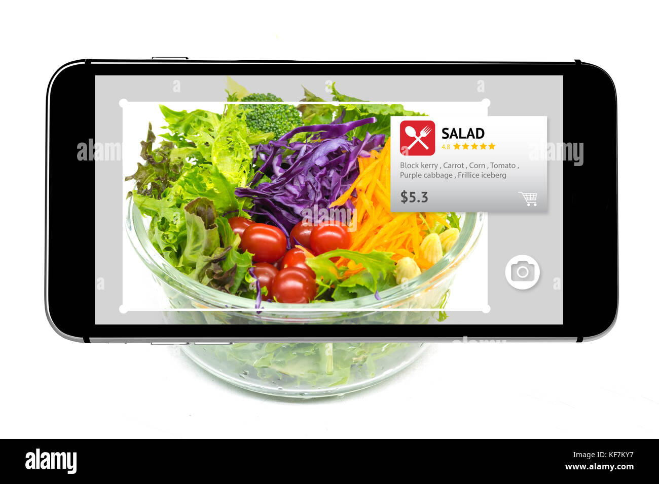 La lente della fotocamera , la macchina e la profonda analisi di apprendimento identificare oggetti , tecnologia di intelligenza artificiale concetto. Interfaccia utente software analytics , riconoscimento s Foto Stock