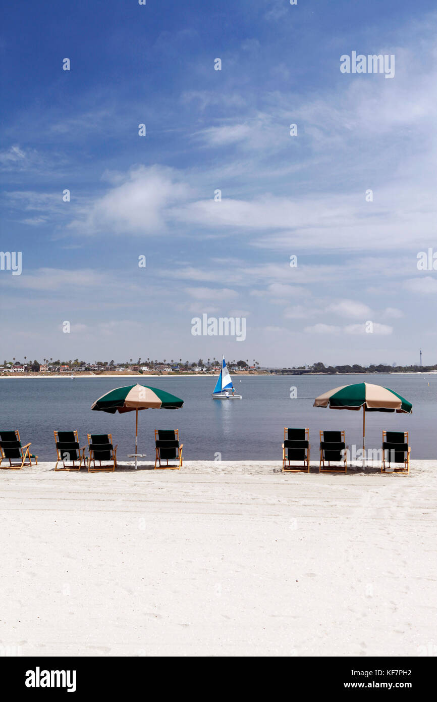 Stati Uniti, California, san diego, spiaggia dalla parte anteriore del catamarano hotel Foto Stock