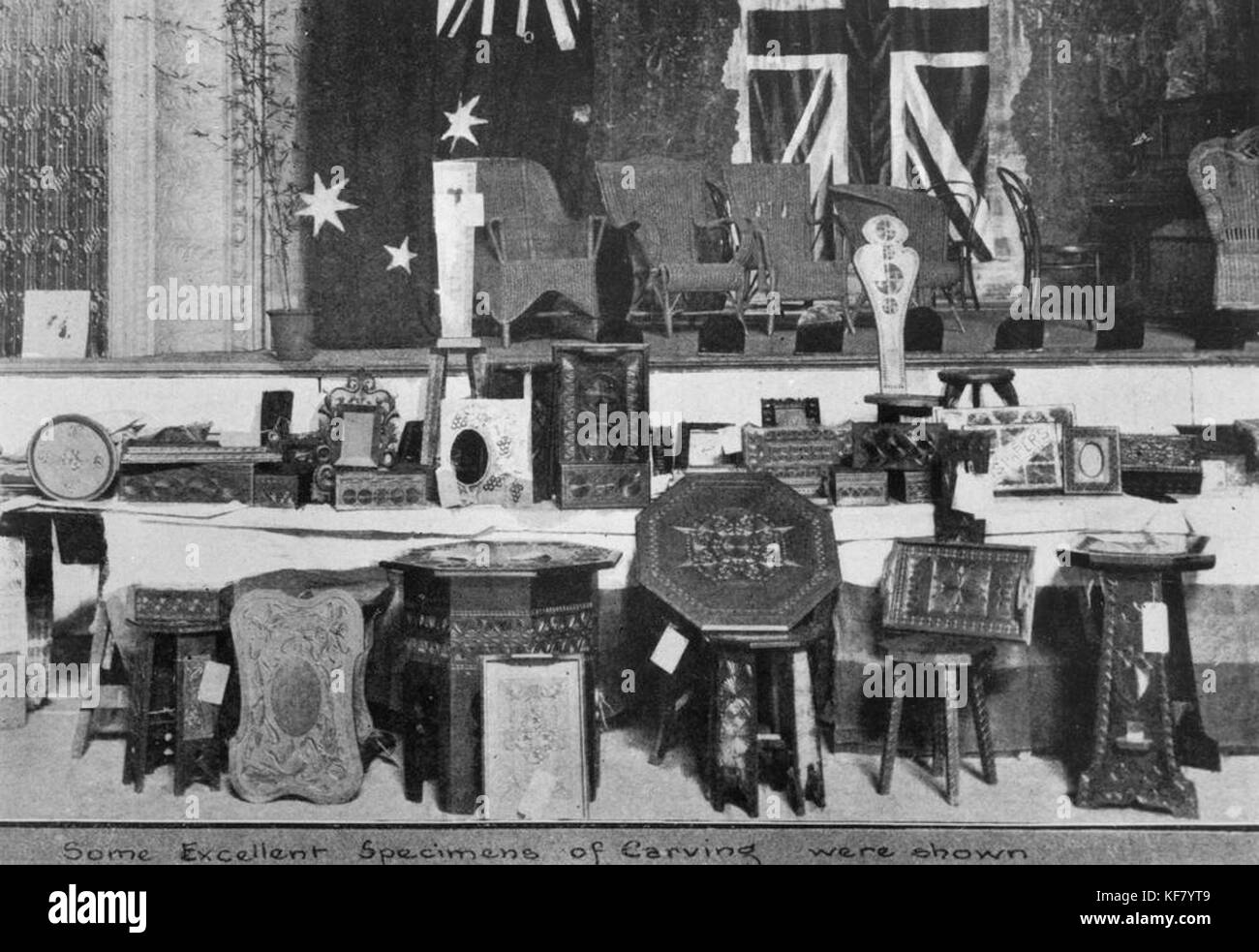 1 115728 mostra di intricate sculture mobili e oggetti di piccole dimensioni, Brisbane, 1919 Foto Stock