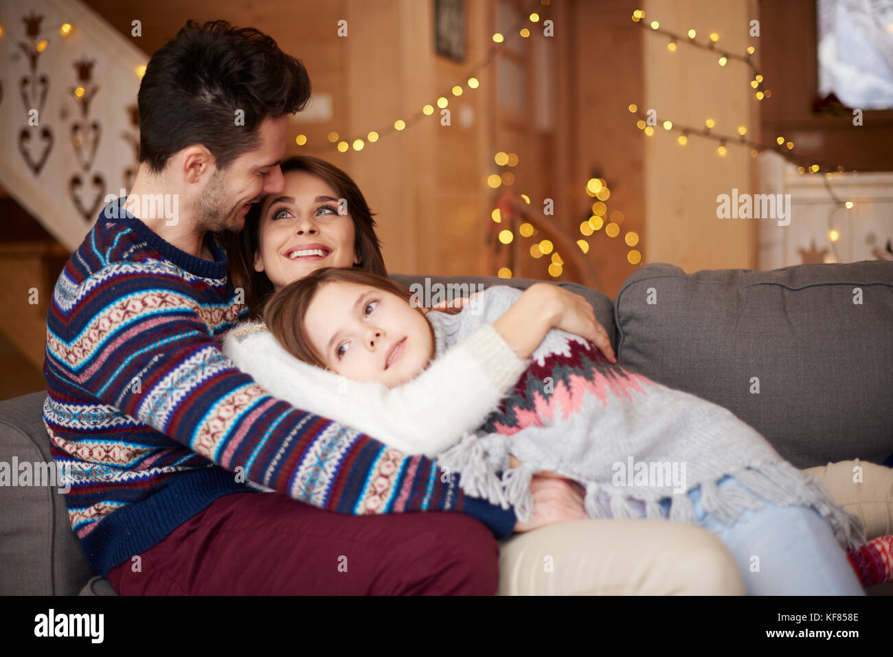 Famiglia Giorni durante le vacanze invernali Foto Stock