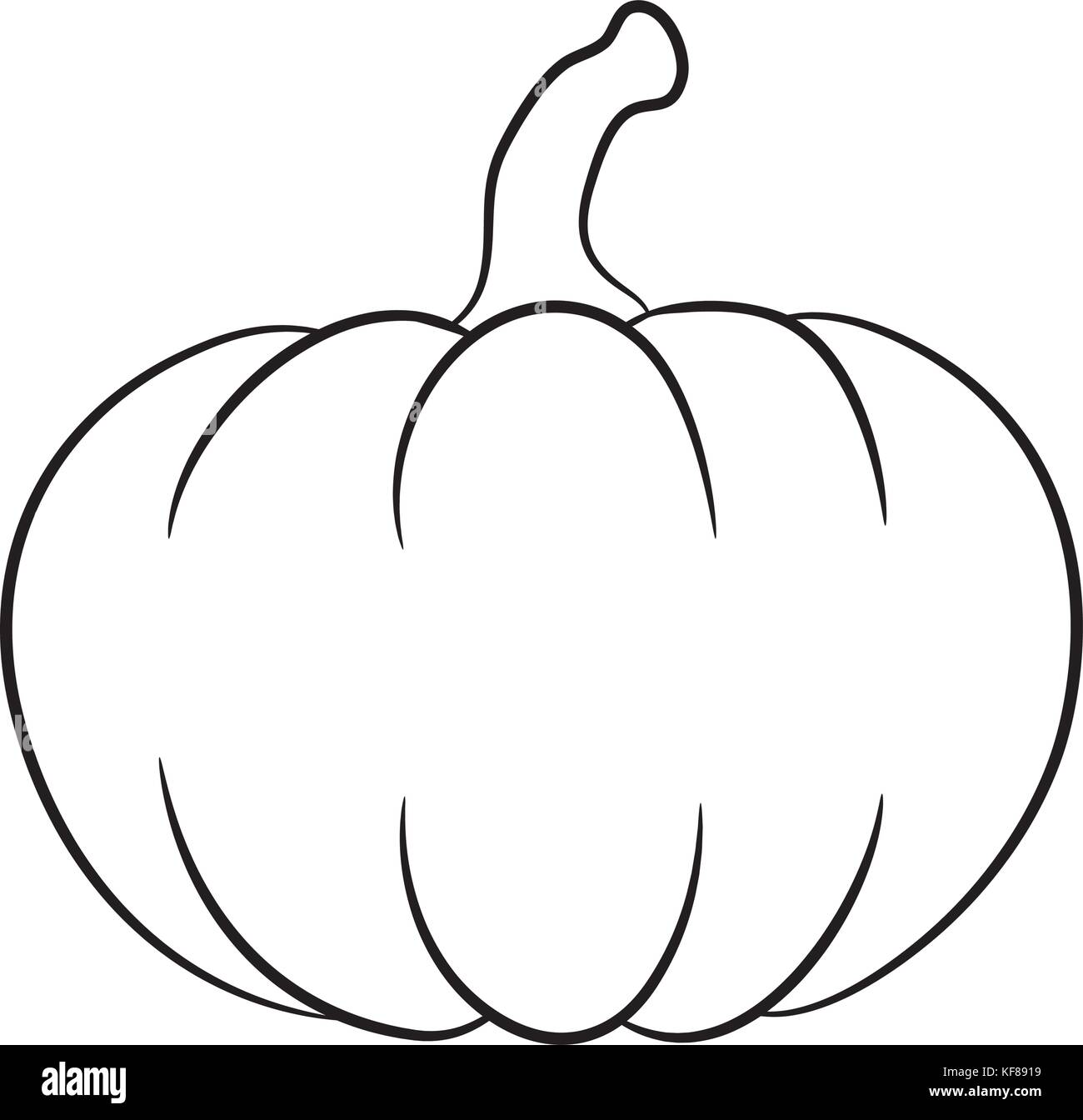 Profilo di zucca design vettore isolato su sfondo bianco Illustrazione Vettoriale