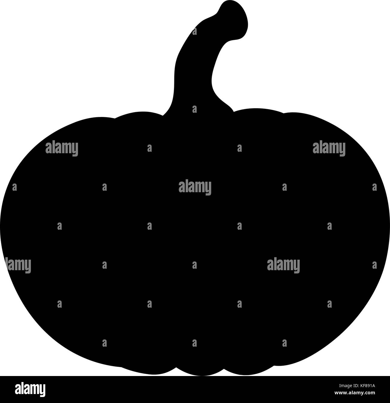 Silhouette di zucca design vettore isolato su sfondo bianco Illustrazione Vettoriale