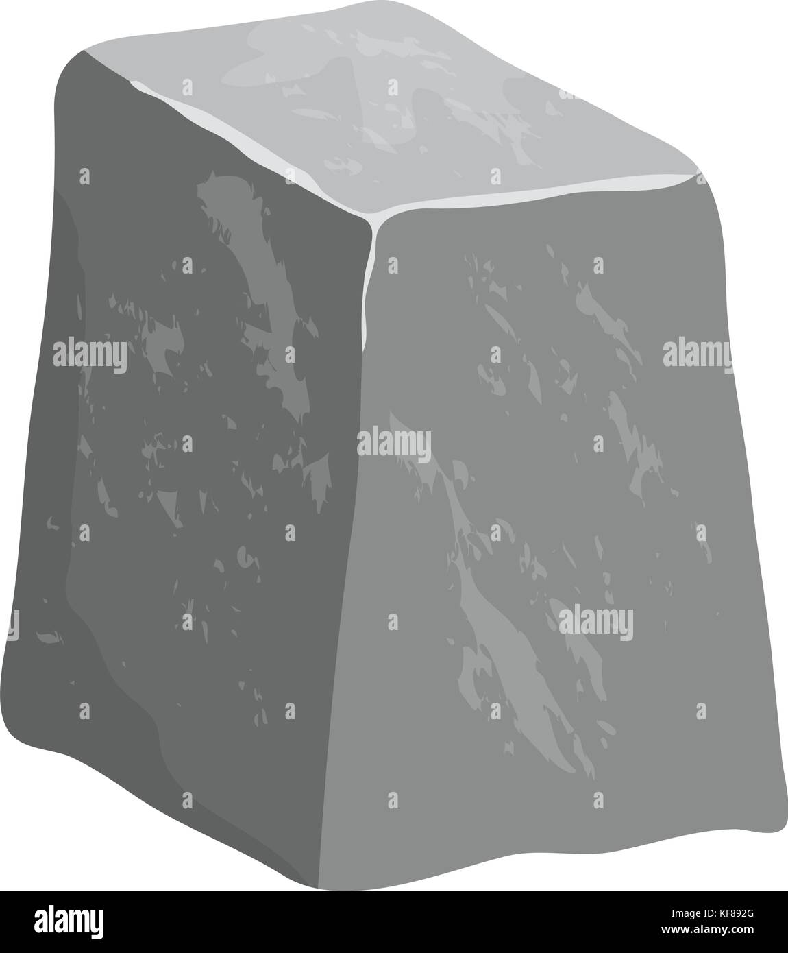 Cartoon pietra design vettore isolato su sfondo bianco Illustrazione Vettoriale